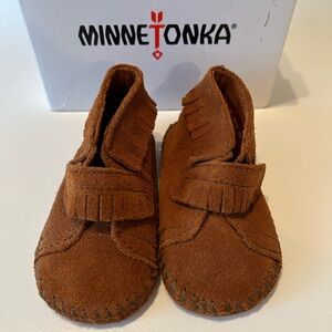 Minnetonka Front Strap Infant Bootie Moccasins